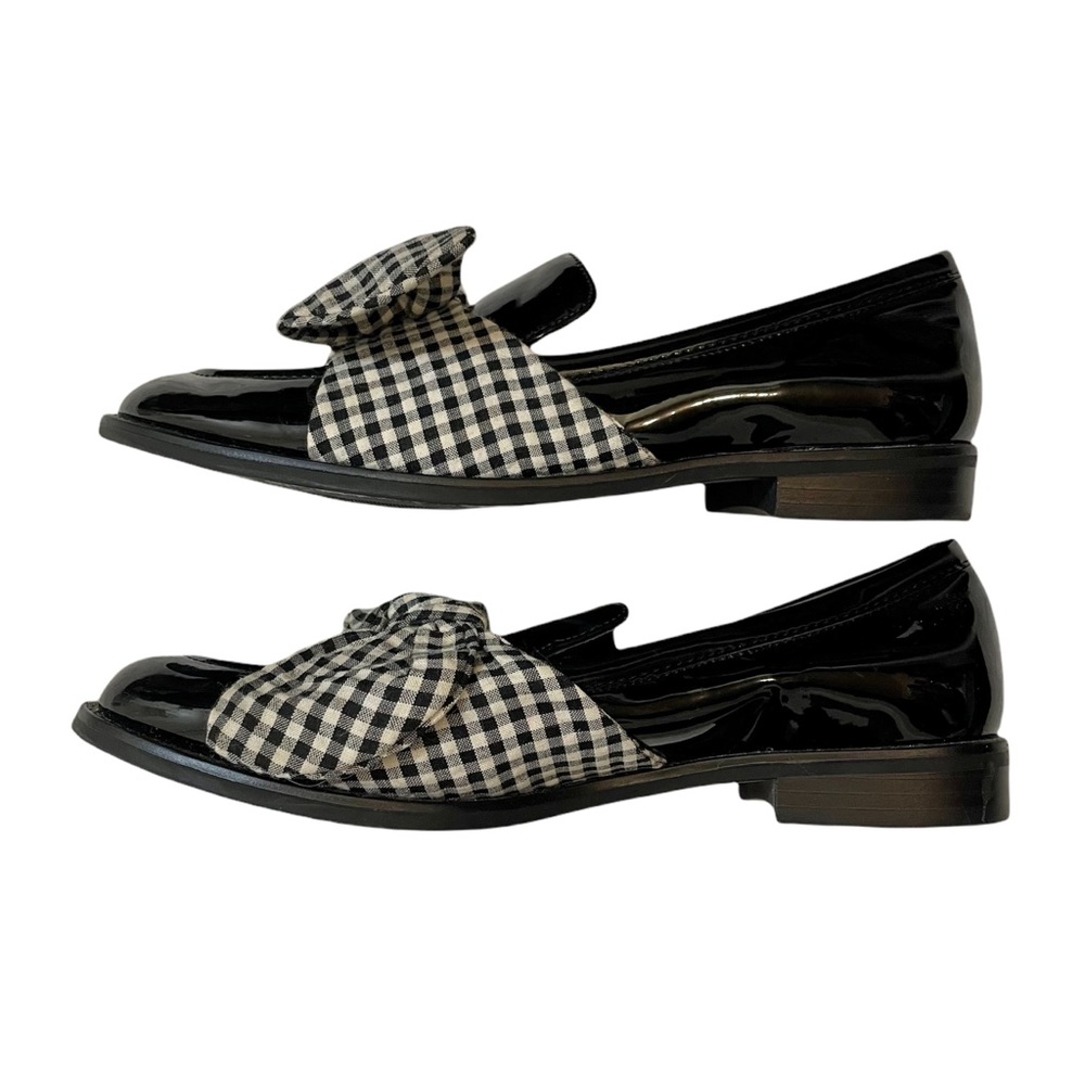 Zara loafers with gingham bow